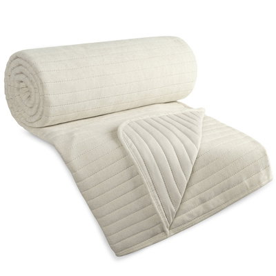 Glori Cream Quilted Chenille Bedspread, 170 x 210