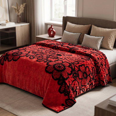 Koc Akryl Kolorowy nr A-821-1 Kwiaty 160x210