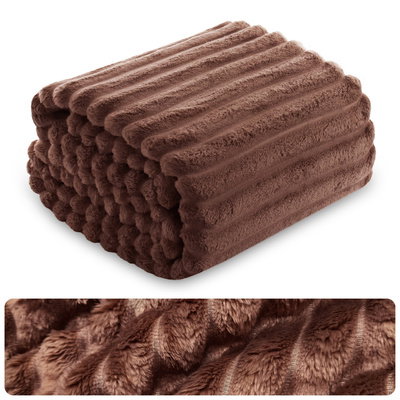 Blanket 160 x 200 Microfiber Stamped Stripes Nuvio 16