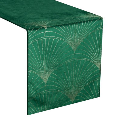 Behúň 35 x 220 dekoračný Velvet Blink14 tmavozelený