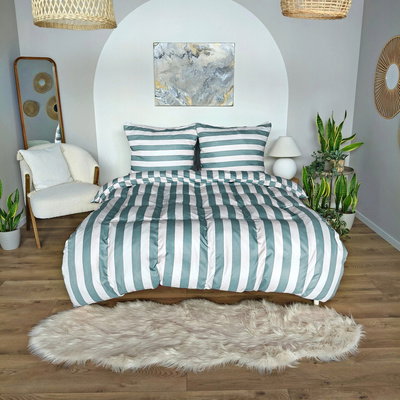 Pościel 160 x 200 3cz Mikrofibra w Pasy Eusebia Home 07