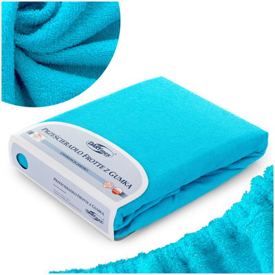 Terry sheet with elastic 011_D Turquoise 80x160