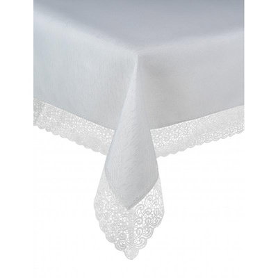 Round Tablecloth 160 Guipure pattern 404_White