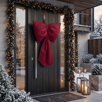 Bow 100 x 60 Cushion Christmas Decoration Decorative Big Bow 01