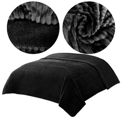 Capri Black Reversible Bedspread 160 x 200