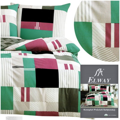 Bedding 160 x 200 3 pcs Cotton Satin Elway 5049