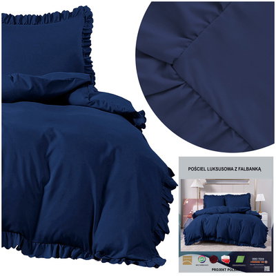Bedding set 160 x 200 3 pieces with Jowita 12 Ruffle