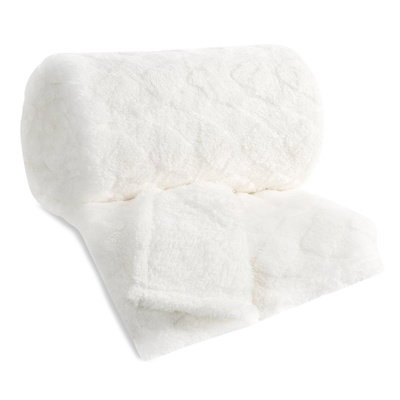 Blanket 70 x 160 Stamped Plush Nancy Cream