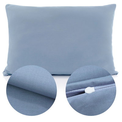 Cotton pillowcase 50 x 80 Solid Ola Blue