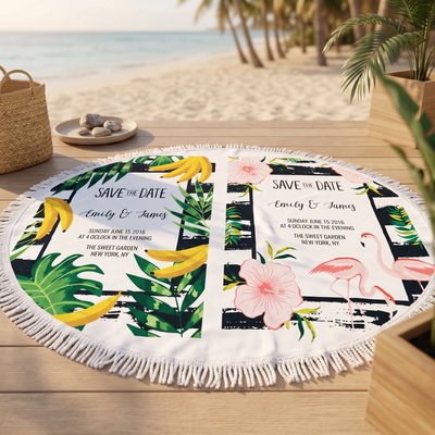 Ręcznik Koc 150 cm Okrągły Plażowy Boho 03