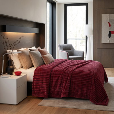 Koc 160 x 200 Mikrofibra Tłoczona Pasy Nuvio 12