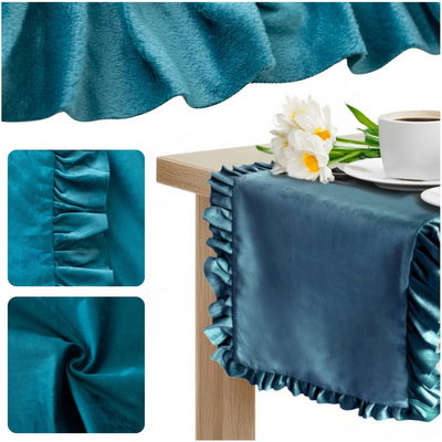 Table Runner 40 x 160 Decorative with Ruffles Ligia 08