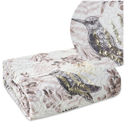 170 x 210 Quilted Poly White+Beige Bedspread