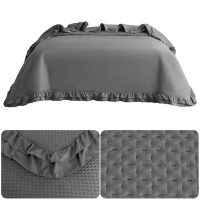 Quilted Bedspread 220 x 240 with Ruffle Rosella 01