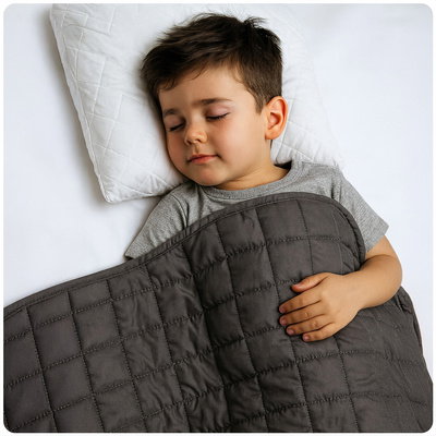90 x 120 Sensory Weighted Blanket for Children, Graphite Nel, 3 kg