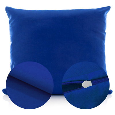 Cotton pillowcase 50 x 60 Uniform Ola navy blue cornflower