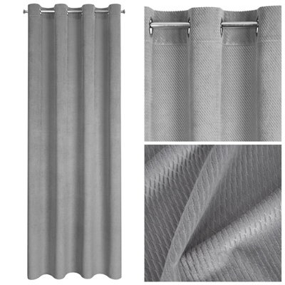 Záves Velvet Eliza 140 x 250 krúžky sivý