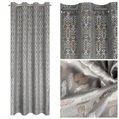 Ready-made Curtain 140 x 250 Laura Steel+Golden Splendor