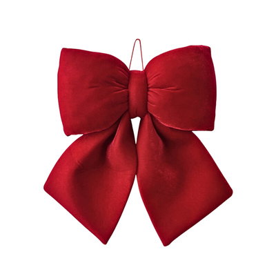 Holly Bow 01 29 x 33 Christmas Velour Bow