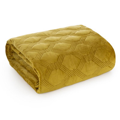 Quilt 220 x 240 Quilted Velvet Sofia5 Honey