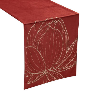 Behúň na stôl 35 x 140 dekoratívny Velvet Blink12 tehlový