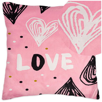 Pillowcase 40 x 40 Decorative Heart Velvet 02