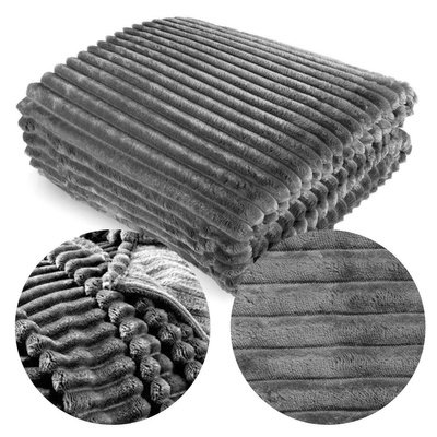 Blanket 160 x 200 Microfiber Plush Stripes Cadence 02