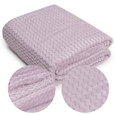 Blanket 160 x 200 Microfiber Zigzag Embossed Heather