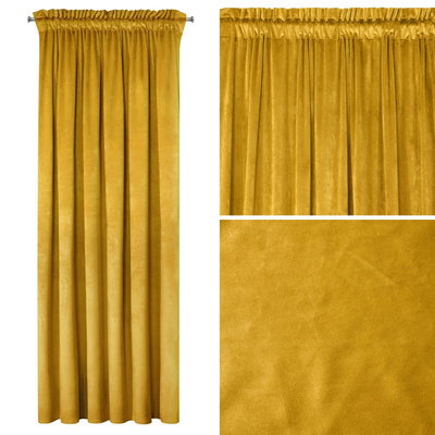 Curtain 135 x 270 Decorative Velvet Rosa Mustard