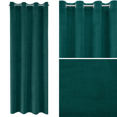 Záves 140 x 250 Dekoračný Aksamit Milo Tmavozelený