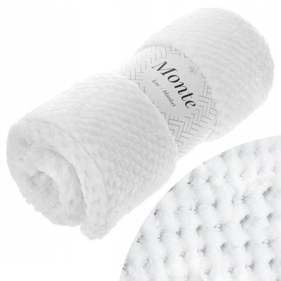 Blanket 200 x 220 Microfiber Jacquard Monte White