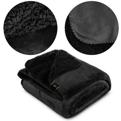 Blanket 70 x 160 Microfiber Two-Sided Tedy Black