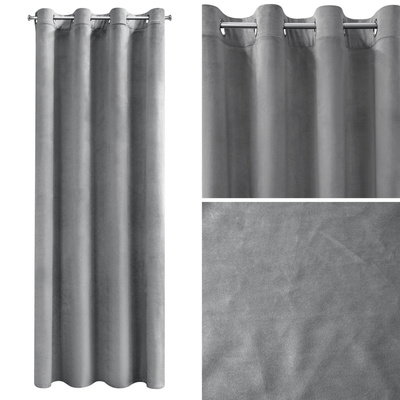 Decorative Curtain D91 Rosa 140 x 250 Grey