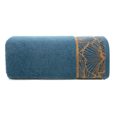 Towel 50 x 90 Jacquard Cotton Musa3 Navy Blue