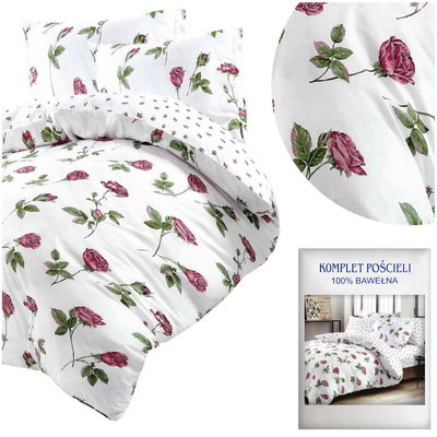 Cotton Satin Bedding A842 in Flowers 200x220NP 3 parts