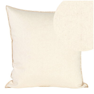 Decorative Linen 4D Cream+Gold pillowcase 45 x 45
