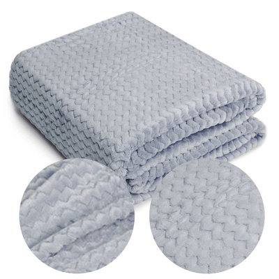Blanket 200 x 220 Microfiber Embossed Zigzag Metal