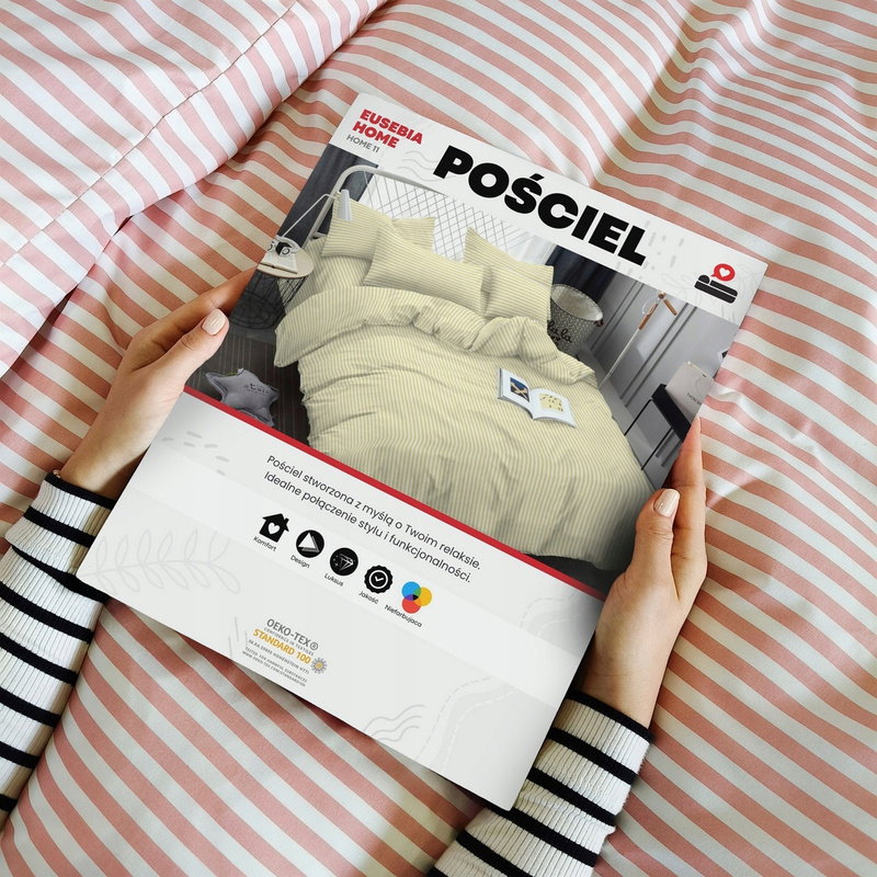 Pościel 140 x 200 2cz Mikrofibra w Pasy Eusebia Home 11