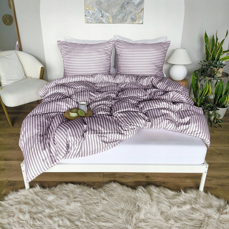 Pościel 220 x 200 3cz Mikrofibra w Pasy Eusebia Home 02