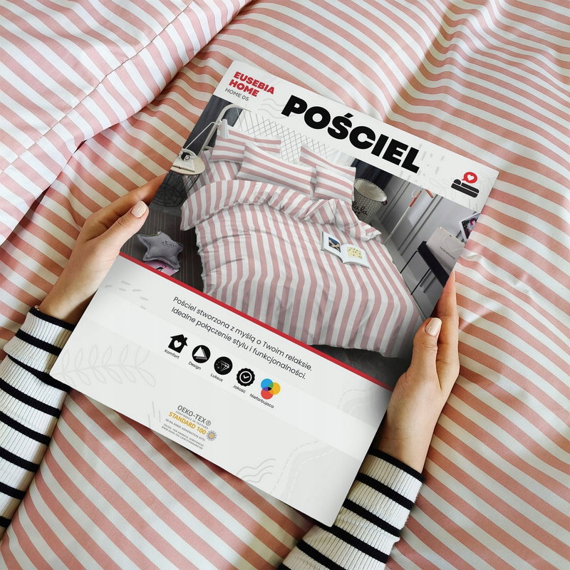Pościel 140 x 200 2cz Mikrofibra w Pasy Eusebia Home 05