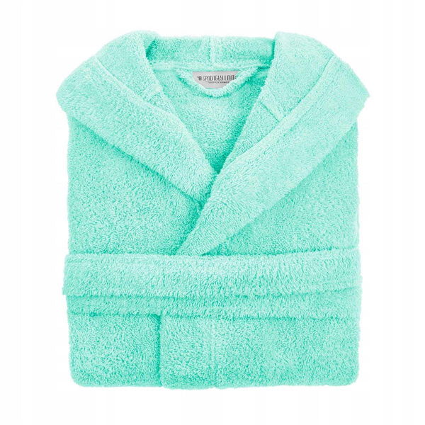 Szlafrok Bawełniany z Kapturem Unisex S/M Mięta