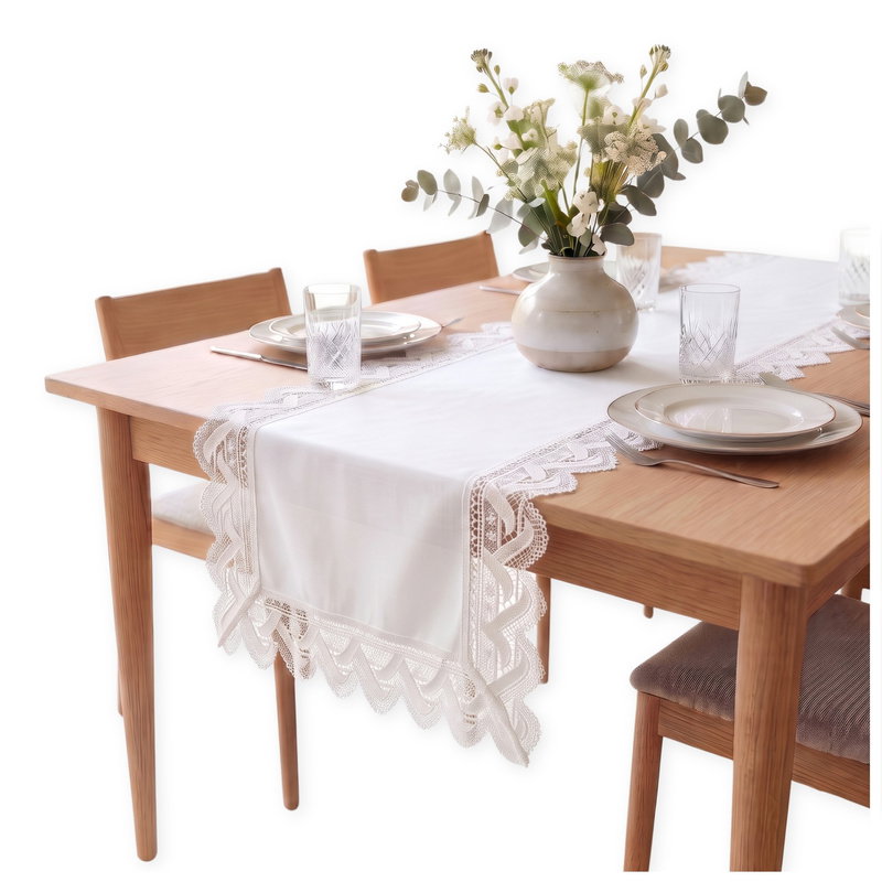 Bieżnik 40x140 Plamoodporny z Gipiurą Elia Biel 04