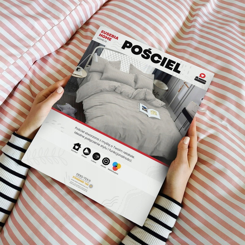 Pościel 140 x 200 2cz Mikrofibra w Pasy Eusebia Home 13