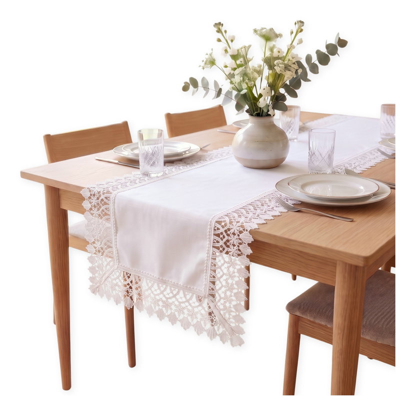 Bieżnik 40x160 Plamoodporny z Gipiurą Elia Biel 01