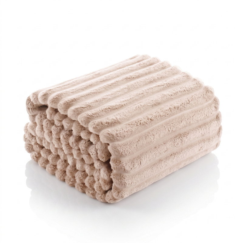 Koc 200 x 220 Mikrofibra Tłoczona Pasy Nuvio 05