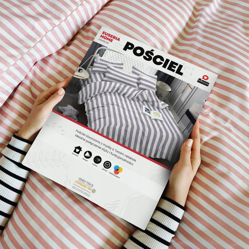 Pościel 160 x 200 3cz Mikrofibra w Pasy Eusebia Home 09