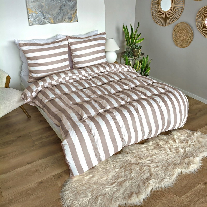 Pościel 160 x 200 3cz Mikrofibra w Pasy Eusebia Home 06