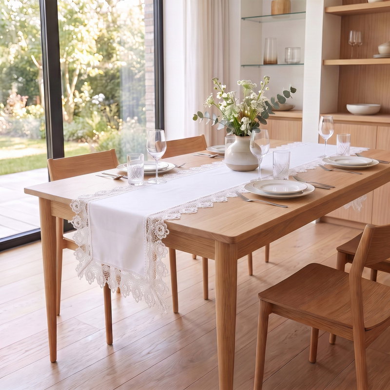 Bieżnik 40x160 Plamoodporny z Gipiurą Elia Biel 03