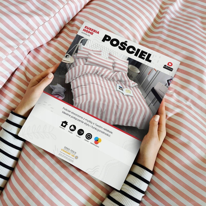 Pościel 220 x 200 3cz Mikrofibra w Pasy Eusebia Home 05