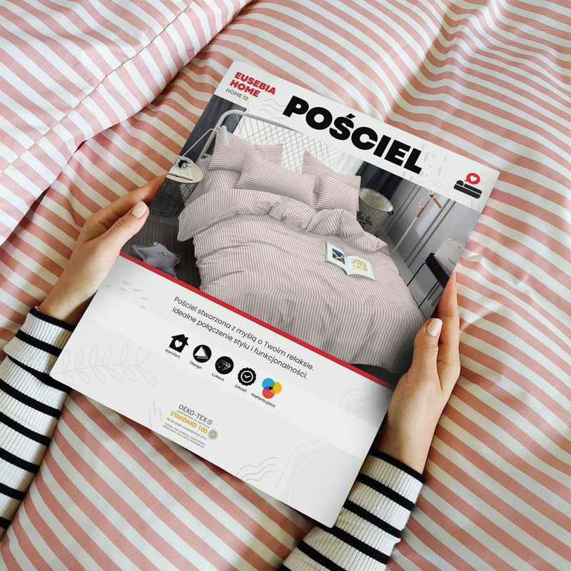 Pościel 140 x 200 2cz Mikrofibra w Pasy Eusebia Home 12